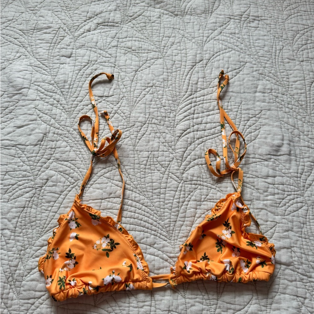 3/$15 H&M Floral Orange Bikini Top